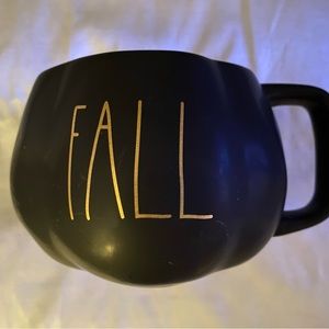 NWOT Rae Dunn Black & Gold FALL Ceramic Mug